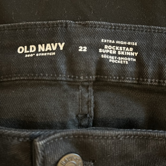 Women's Skinny High Rise Button Black Jeans - Picture 3 of 5